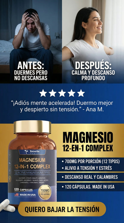 MAGNESIUM 12 IN 1 COMPLEX Mente Clara y Cuerpo Relajado