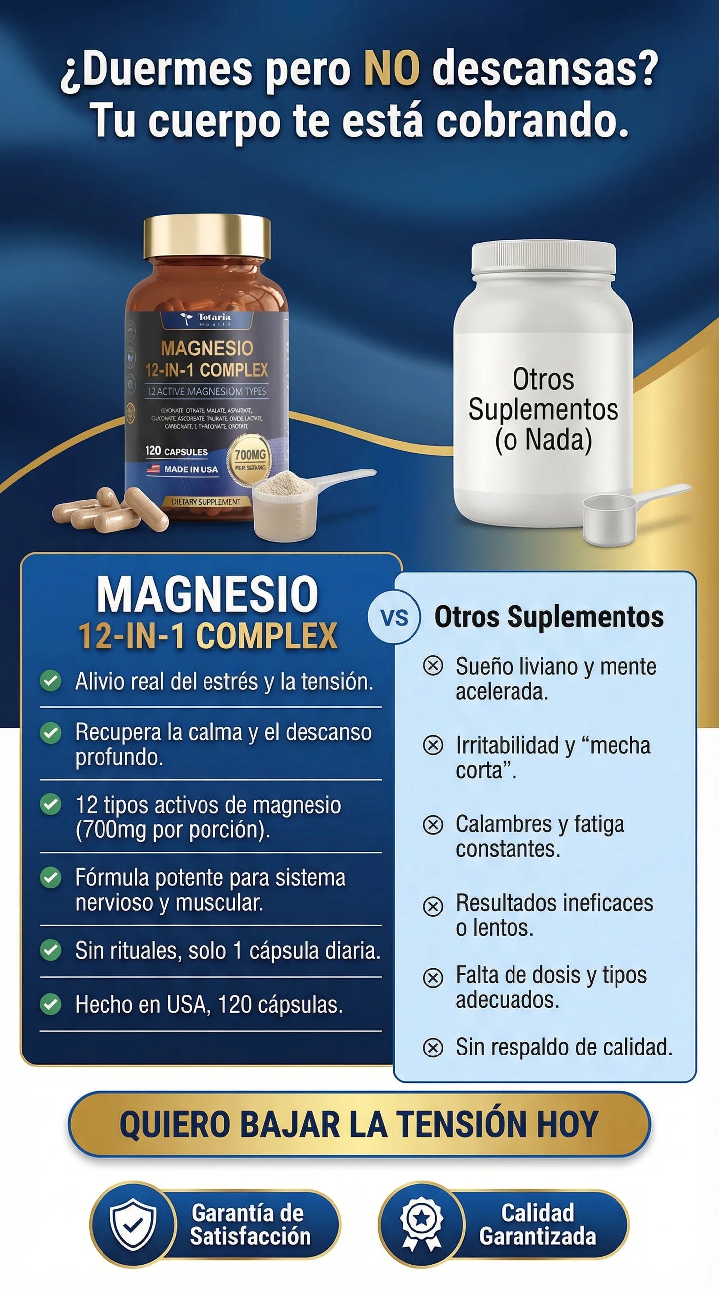 MAGNESIUM 12 IN 1 COMPLEX Mente Clara y Cuerpo Relajado