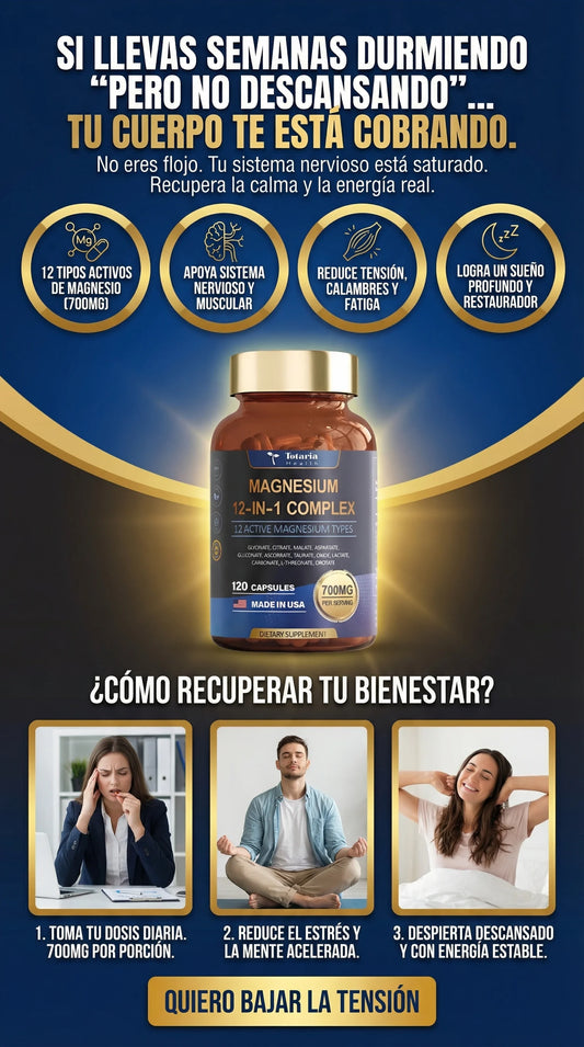 MAGNESIUM 12 IN 1 COMPLEX Mente Clara y Cuerpo Relajado